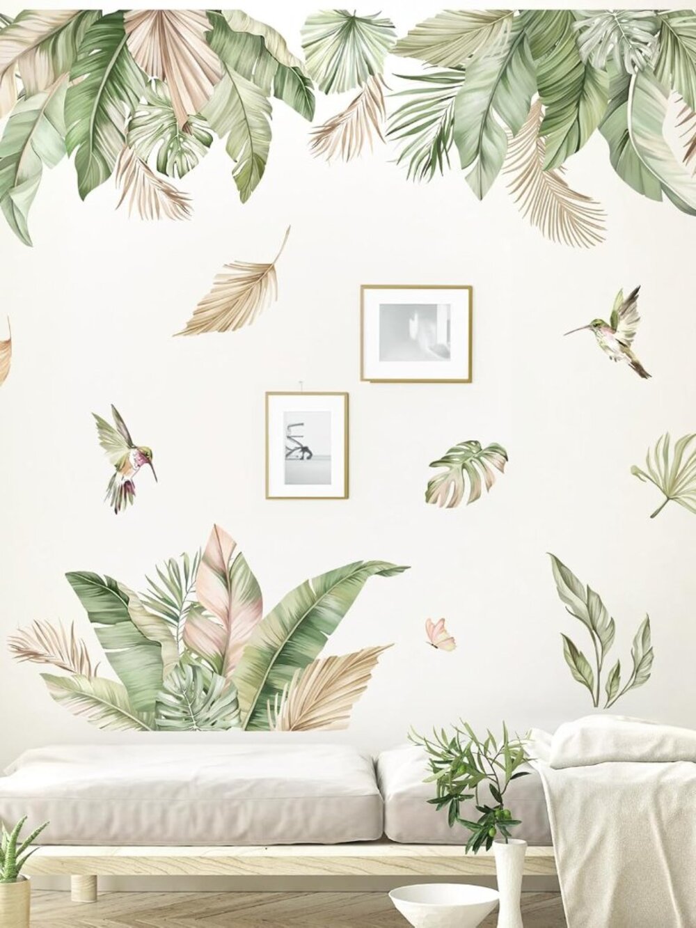 Boho Tropical Leaves Palm Leaf Hanging Vine Wall Decals Stickers